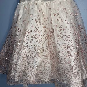 White and Rose Gold formal dress